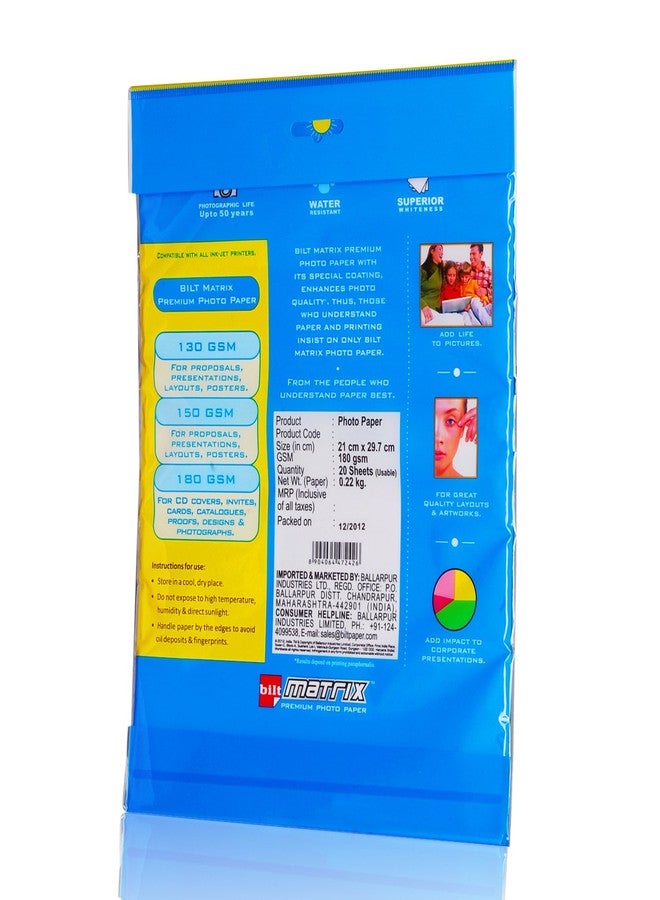 Bilt Matrix Photo Glossy Paper - A4, 180 GSM - Image 2