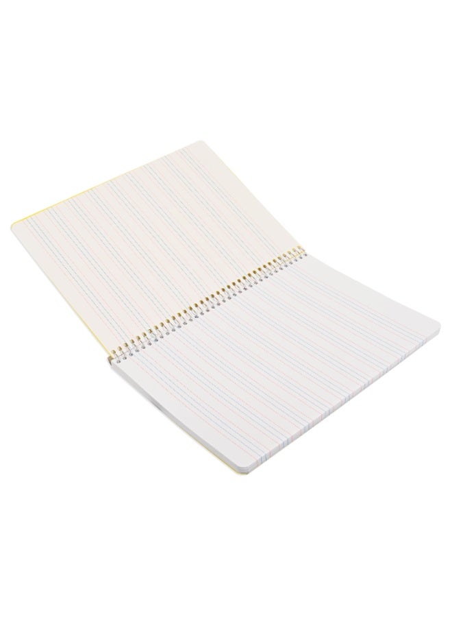 FIS Notebook Spiral Binding, PP Materials, Size A5(148x210mm), 4 Single Line Ruling, 80 Sheets, 160 Pages, 2 Round Edges, Packet of 5 Assorted Neon Color-FSNBA5PP4LAST/5  - Image 4