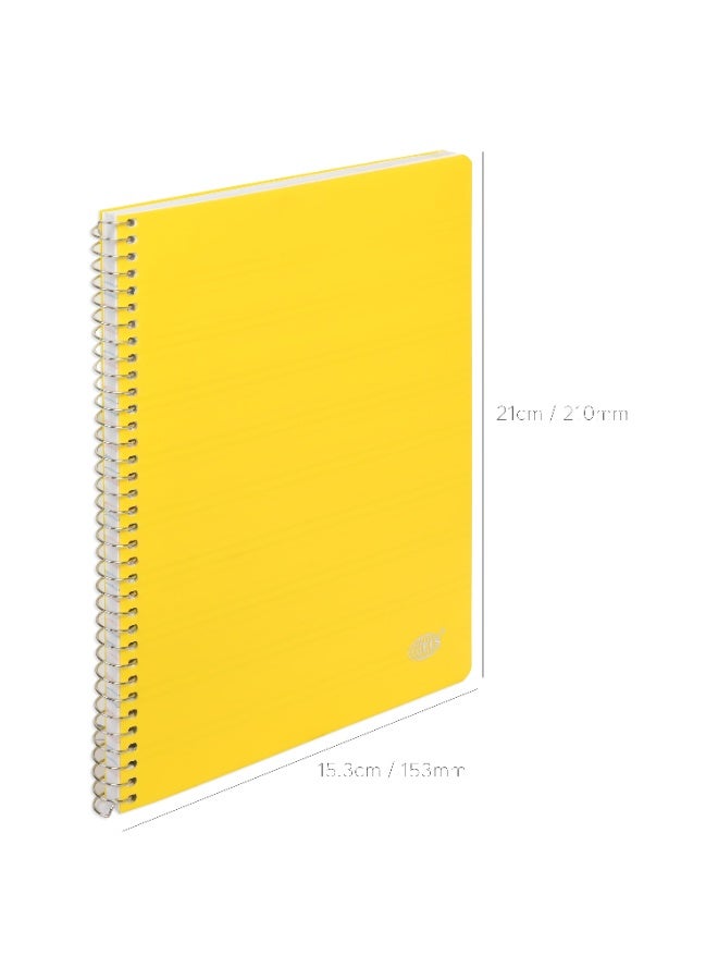 FIS Notebook Spiral Binding, PP Materials, Size A5(148x210mm), 4 Single Line Ruling, 80 Sheets, 160 Pages, 2 Round Edges, Packet of 5 Assorted Neon Color-FSNBA5PP4LAST/5  - Image 5
