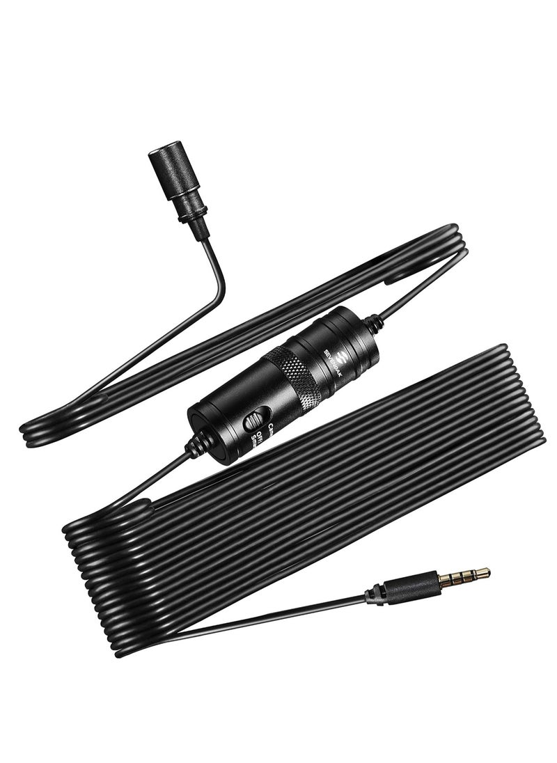 ProOne - ProOne PMR701 Professional Grade Lavalier Clip On Microphone - Lav Mic for Camera Phone iPhone GoPro Video Recording ASMR - Small Noise Cancelling 3.5mm Tiny Shirt Microphone with Easy Clip On System - Image 1