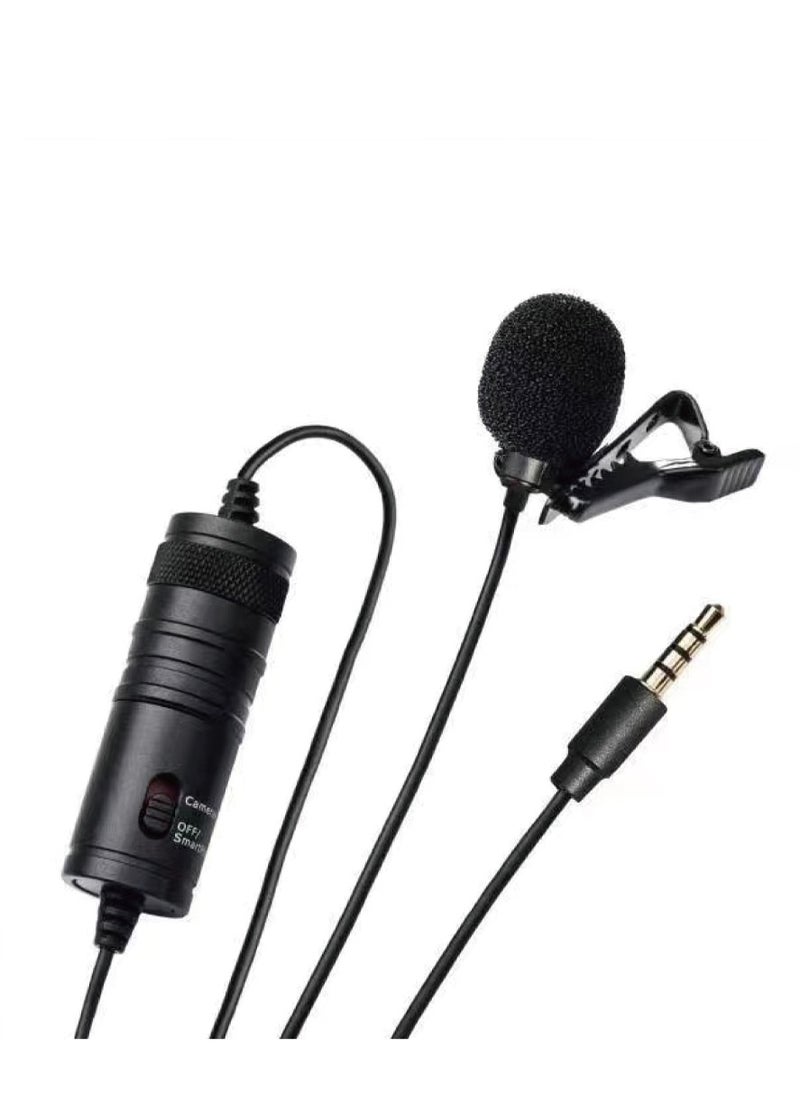 ProOne - ProOne PMR701 Professional Grade Lavalier Clip On Microphone - Lav Mic for Camera Phone iPhone GoPro Video Recording ASMR - Small Noise Cancelling 3.5mm Tiny Shirt Microphone with Easy Clip On System - Image 1