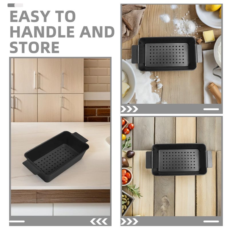 2 Piece Non Stick Black Loaf Pan With Lid Heavy Duty Baking Mold For Bread And Meatloaf - Image 4