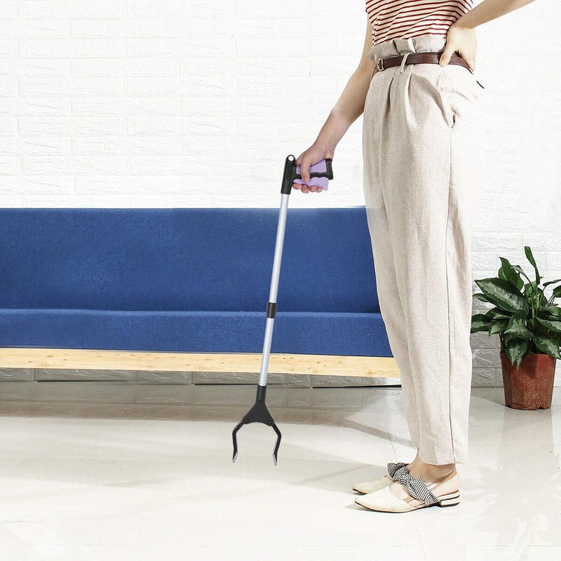 comfrt 31.5inch Extra Long Trash Grabber, Folding Trash Leaf Pickup Grabber Reacher Tool Reaching Assist for Elderly(Purple) - Image 5