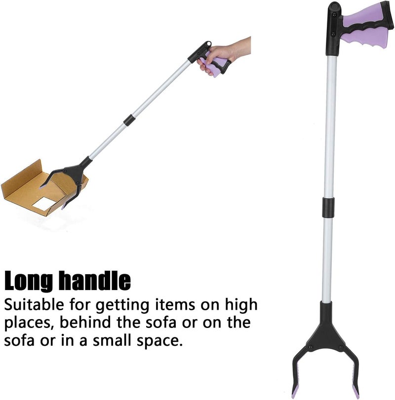 comfrt 31.5inch Extra Long Trash Grabber, Folding Trash Leaf Pickup Grabber Reacher Tool Reaching Assist for Elderly(Purple) - Image 4