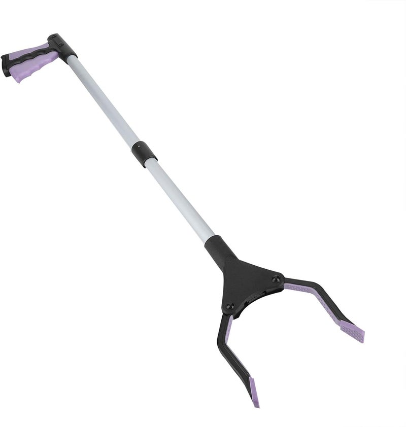 comfrt 31.5inch Extra Long Trash Grabber, Folding Trash Leaf Pickup Grabber Reacher Tool Reaching Assist for Elderly(Purple) - Image 1