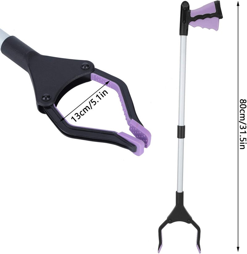 comfrt 31.5inch Extra Long Trash Grabber, Folding Trash Leaf Pickup Grabber Reacher Tool Reaching Assist for Elderly(Purple) - Image 2