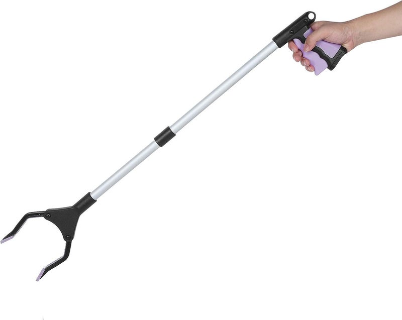 comfrt 31.5inch Extra Long Trash Grabber, Folding Trash Leaf Pickup Grabber Reacher Tool Reaching Assist for Elderly(Purple) - Image 3