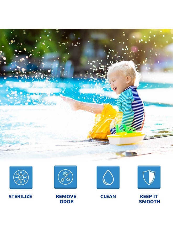 MOONSPRY Pool Cleaning Tablets For Crystal Clear Water, Clear Pool Cleaning Tablets, Clears Dull, Hazy Or Cloudy Wate Eliminate Odors, Fast Acting, Maintain Water Quality Balance, 100g - Image 2