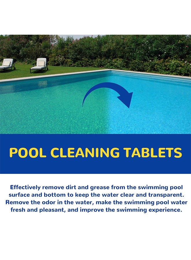 MOONSPRY Pool Cleaning Tablets For Crystal Clear Water, Clear Pool Cleaning Tablets, Clears Dull, Hazy Or Cloudy Wate Eliminate Odors, Fast Acting, Maintain Water Quality Balance, 100g - Image 3