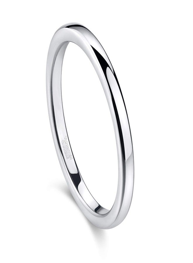 Greenpod 2mm 4mm 6mm Tungsten Wedding Bands Ring for Women Men Rose Gold Plated/Silver/24K Gold Plated/Black Polished Slim Engagement Promise Rings Comfort Fit Size 4-13, 7, Tungsten, tungsten - Image 1