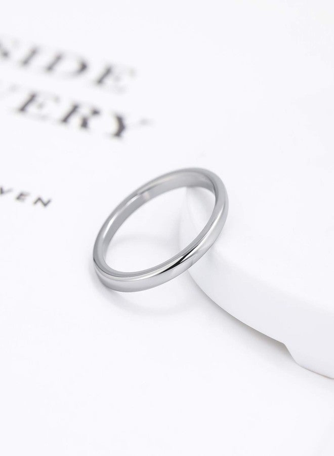 Greenpod 2mm 4mm 6mm Tungsten Wedding Bands Ring for Women Men Rose Gold Plated/Silver/24K Gold Plated/Black Polished Slim Engagement Promise Rings Comfort Fit Size 4-13, 7, Tungsten, tungsten - Image 2