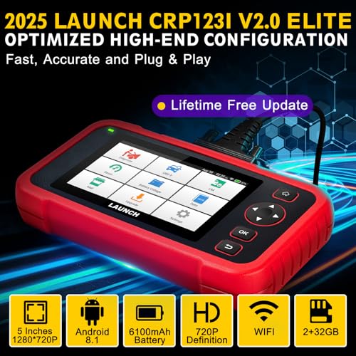 LAUNCH OBD2 Scanner CRP123I V2.0 Elite,Diagnostics Scanner for ABS/SRS/AT/ENG,7 Reset Services, Oil/Brake/BMS/SAS/D.P.F Reset/ABS Bleeding/Throttle Adaption,FCA SGW, Battery Test,Free Lifetime Upgrade - Image 5