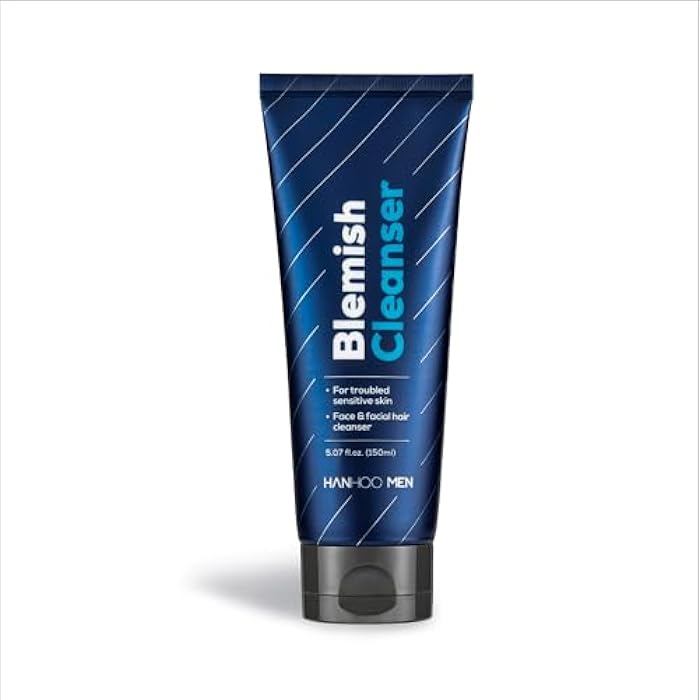 Hanhoo Men’s Blemish Cleanser, 5.07 Fl. Oz., with Bamboo, Sea Salt, and Hyaluronic Acid, Daily Facial Cleanser, Clears Away Dirt and Oil, Pre-Shave Face Wash, For Acne-Prone Skin, Korean Skincare - Image 1
