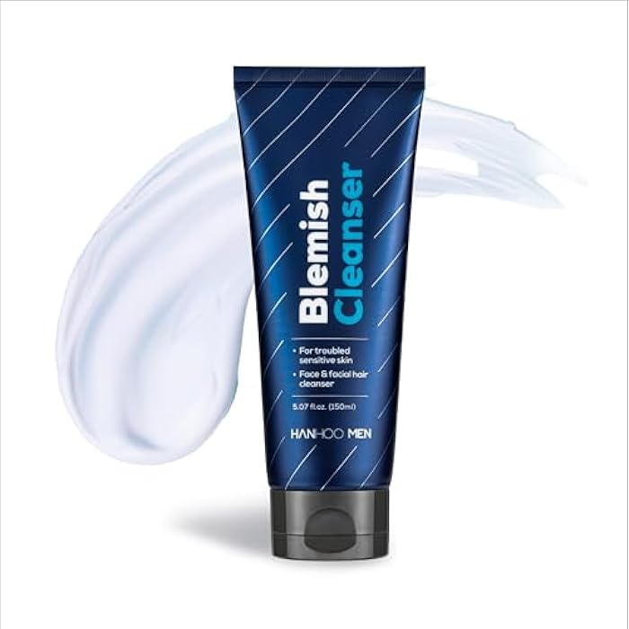 Hanhoo Men’s Blemish Cleanser, 5.07 Fl. Oz., with Bamboo, Sea Salt, and Hyaluronic Acid, Daily Facial Cleanser, Clears Away Dirt and Oil, Pre-Shave Face Wash, For Acne-Prone Skin, Korean Skincare - Image 2