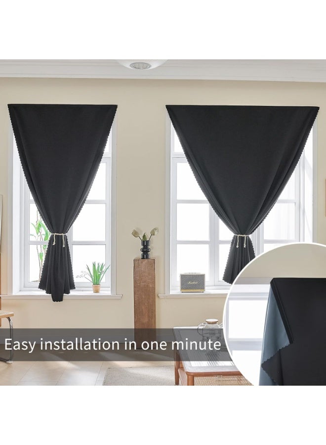 موثوقية التنبؤ ستائر معتمة، قابلة للنقل، ذاتية اللصق بنسبة 100٪، سهلة التركيب على نوافذ غرف النوم، عازلة للحرارة، لتعتيم غرفة المطبخ، ستائر سوداء صغيرة (1 قطعة، 120 سم * 180 سم) - Image 3