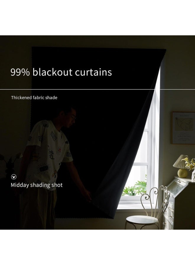 موثوقية التنبؤ ستائر معتمة، قابلة للنقل، ذاتية اللصق بنسبة 100٪، سهلة التركيب على نوافذ غرف النوم، عازلة للحرارة، لتعتيم غرفة المطبخ، ستائر سوداء صغيرة (1 قطعة، 120 سم * 180 سم) - Image 2