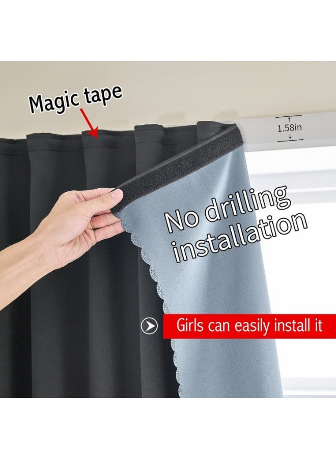 موثوقية التنبؤ ستائر معتمة، قابلة للنقل، ذاتية اللصق بنسبة 100٪، سهلة التركيب على نوافذ غرف النوم، عازلة للحرارة، لتعتيم غرفة المطبخ، ستائر سوداء صغيرة (1 قطعة، 120 سم * 180 سم) - Image 5