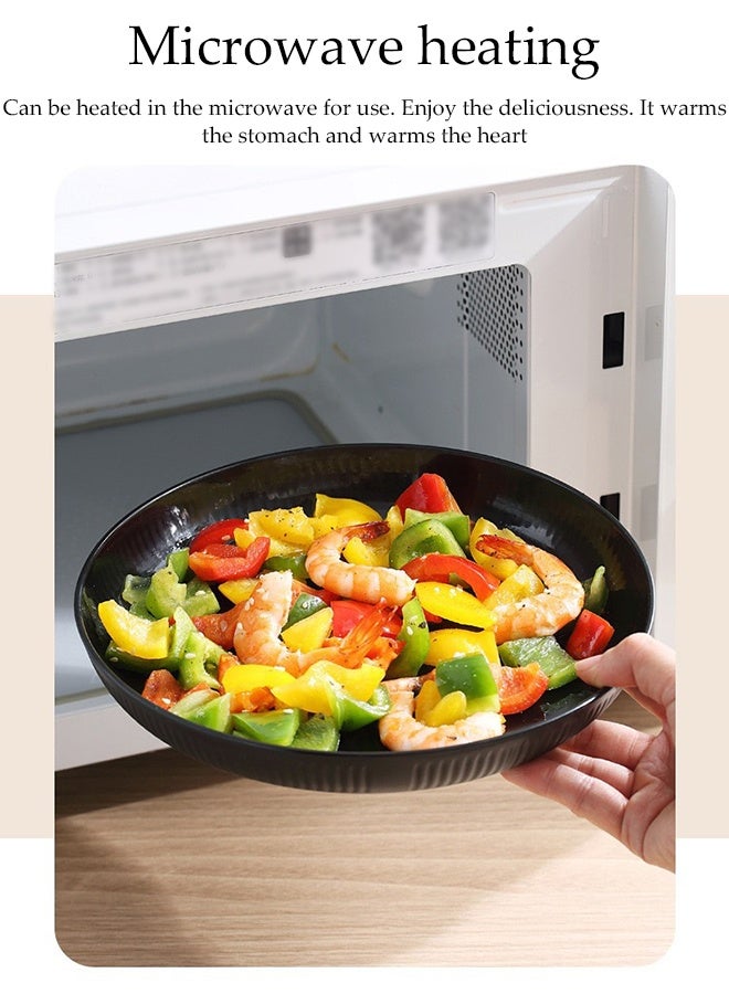 DUNISO 18 Pieces Wheat Straw Dinnerware Sets,Reusable Dinner Plate Set for Kitchen Outdoor Camping ,Unbreakable Cups,Plates and Bowls(Black) - Image 4