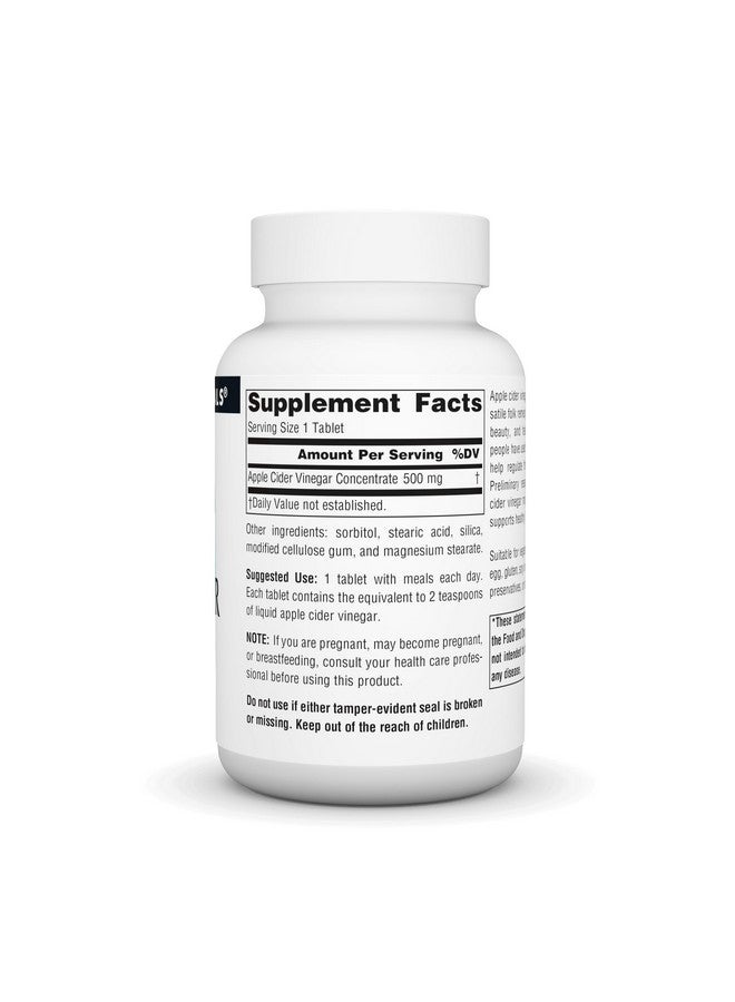 Source Naturals خل التفاح من سورس ناتشورالز 500 ملغ، مكمل غذائي - 90 قرص - Image 2