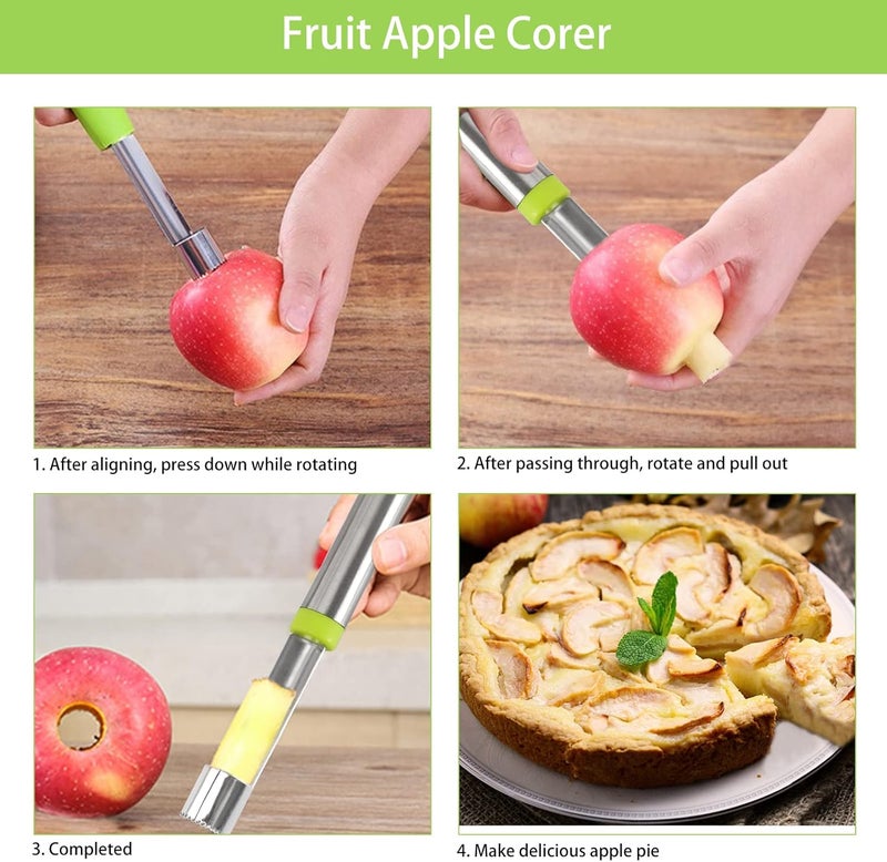 Openfly Vegetable Corer Tool, 6 Pcs Stainless Steel Fruit and Vegetable Corer Tools for Home Kitchen Cherry Pear Jujube Zucchini Chili - Image 4