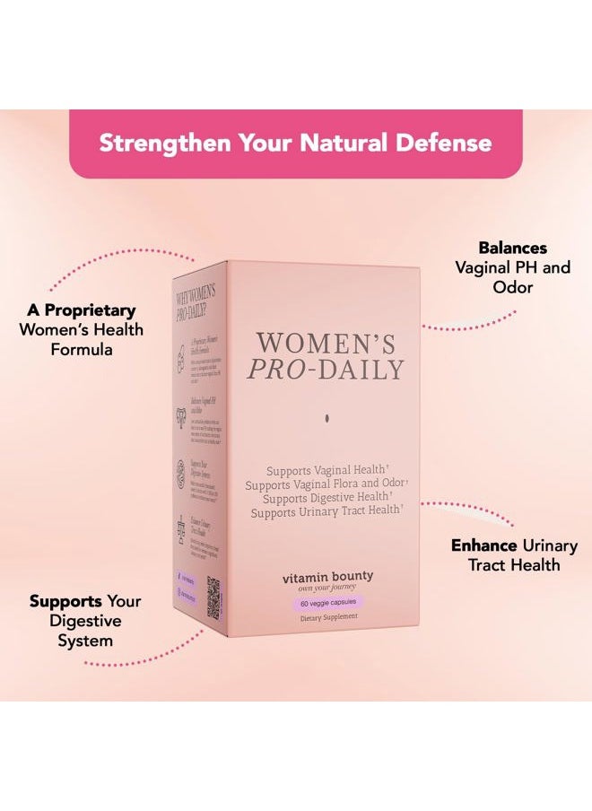 Vitamin Bounty - Women's Pro-Daily Probiotic - Supports Vaginal, Digestive & pH Balance, 10 Billion CFUs, 5 Strains + Cranberry - 60 Capsules - Image 1