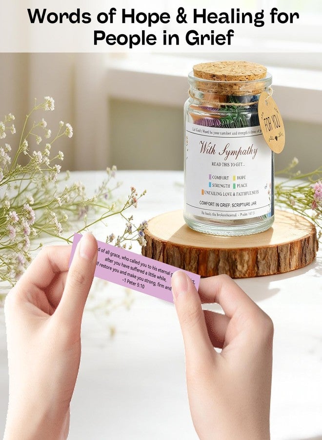 Elivida Sympathy Gift Bible Verses Jar for Daily Rememberance – Christian Grief Gift for Women, Memorial Decorative Jar with 100 Bible Verses for Loss of Loved Ones, Religious Bereavement Present - Image 4