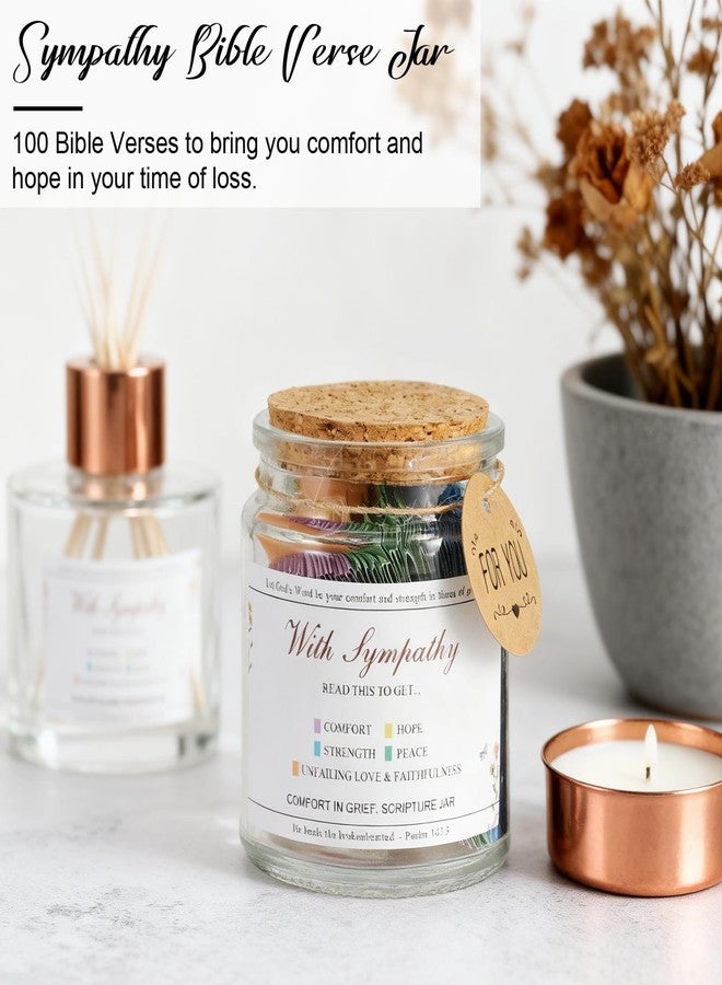 Elivida Sympathy Gift Bible Verses Jar for Daily Rememberance – Christian Grief Gift for Women, Memorial Decorative Jar with 100 Bible Verses for Loss of Loved Ones, Religious Bereavement Present - Image 2