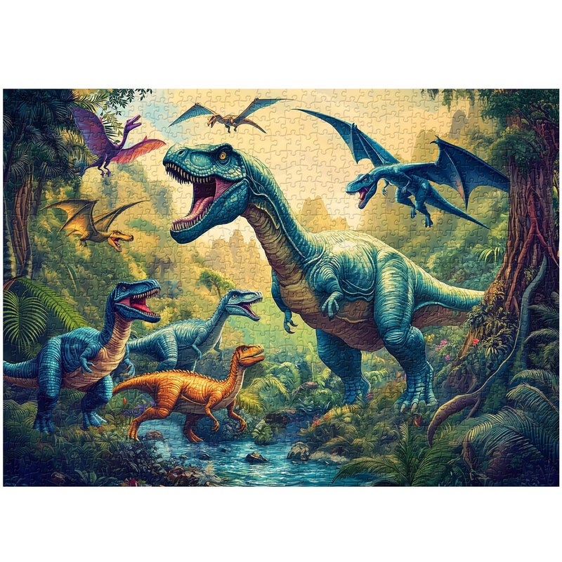 PPuzzling Dinosaur World Puzzles for Adults 1000 Pieces Nature Rainforest Animal Jigsaw Puzzles Challenging Forest Puzzle as Wall Decor - Image 3