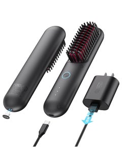 TYMO TYMO Porta Cordless Hair Straightener Brush, Black Color  - Image 1