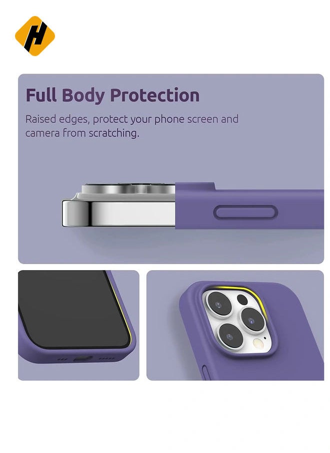 (4 in 1 iPhone 14 Pro MAX Case (6.7 inch 2022), Compatible with MagSafe, with 2 Screen Protector + 1 Camera Protector, Silicone Case for iPhone 14 Pro MAX (Purple)