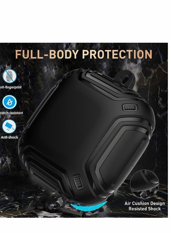 Galaxy Buds Pro Case/Buds Live Case/Galaxy Buds 2 Case, Armor Full Body Rugged Protective Case Cover Men Women with Keychain for Samsung Earbuds Case (Black)