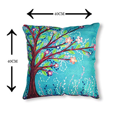 IM FAB Jute Fabric 200TC Cushion Covers, 16X16 inches, Multicolour, Set of 5 Pieces - Image 5