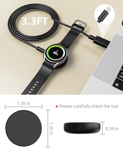 Autallgee 3.3FT USB C for Samsung Galaxy Watch Charger Compatible with Watch 8/8 Classic/Ultra/7/6/6 Classic/5/5 Pro/4/4 Classic/3/Active/FE Magnetic Fast Charging - Image 4