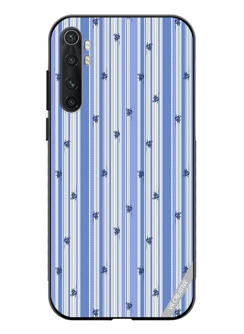 Protective Case Cover For Xiaomi Mi Note 10 Lite Stripe Stencil Floral With Polka Dots Design Multicolour