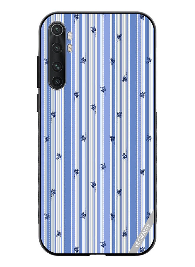 Protective Case Cover For Xiaomi Mi Note 10 Lite Stripe Stencil Floral With Polka Dots Design Multicolour