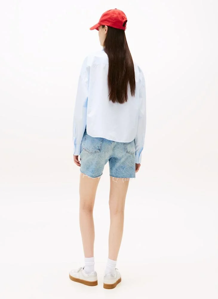 TOMMY JEANS Casual Crop Stripe Poplin Shirt