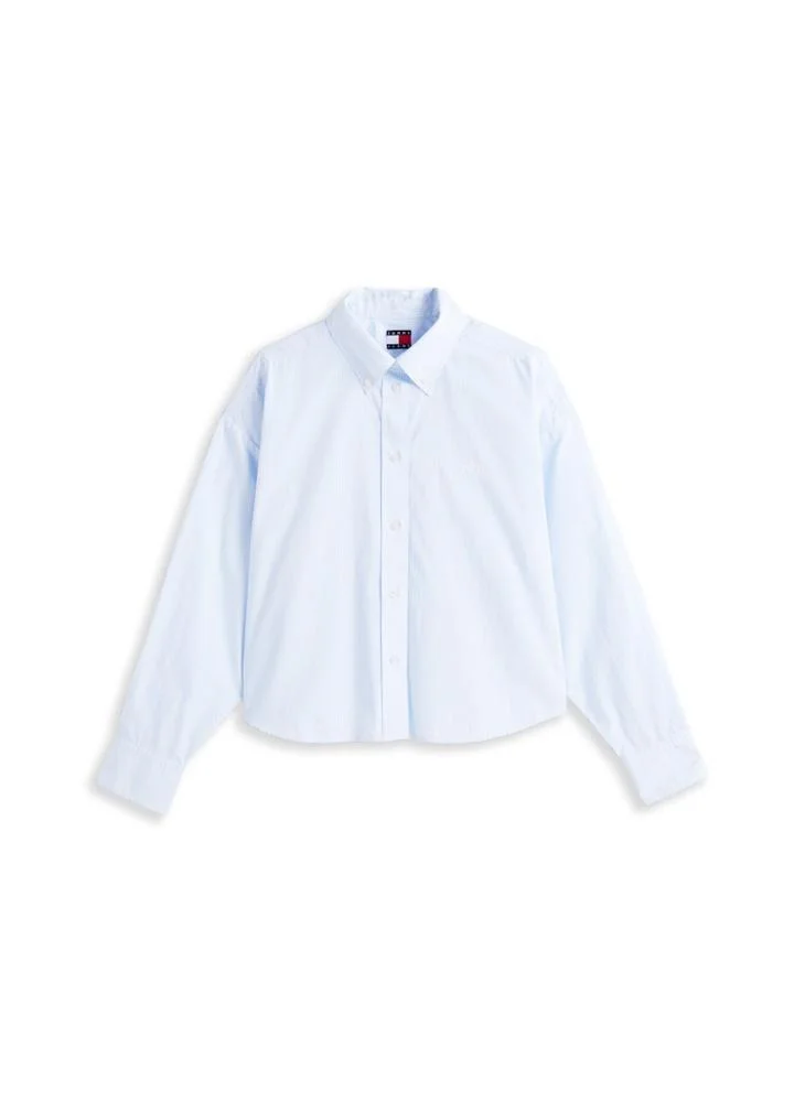 TOMMY JEANS Casual Crop Stripe Poplin Shirt