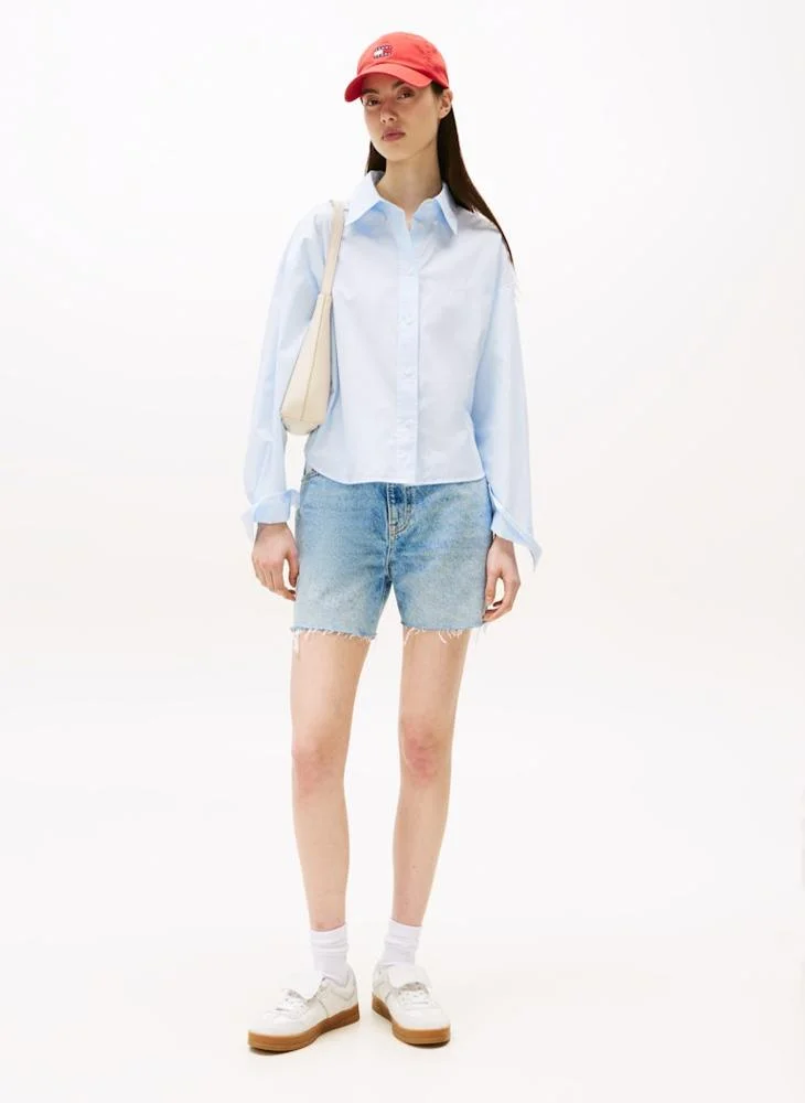 TOMMY JEANS Casual Crop Stripe Poplin Shirt