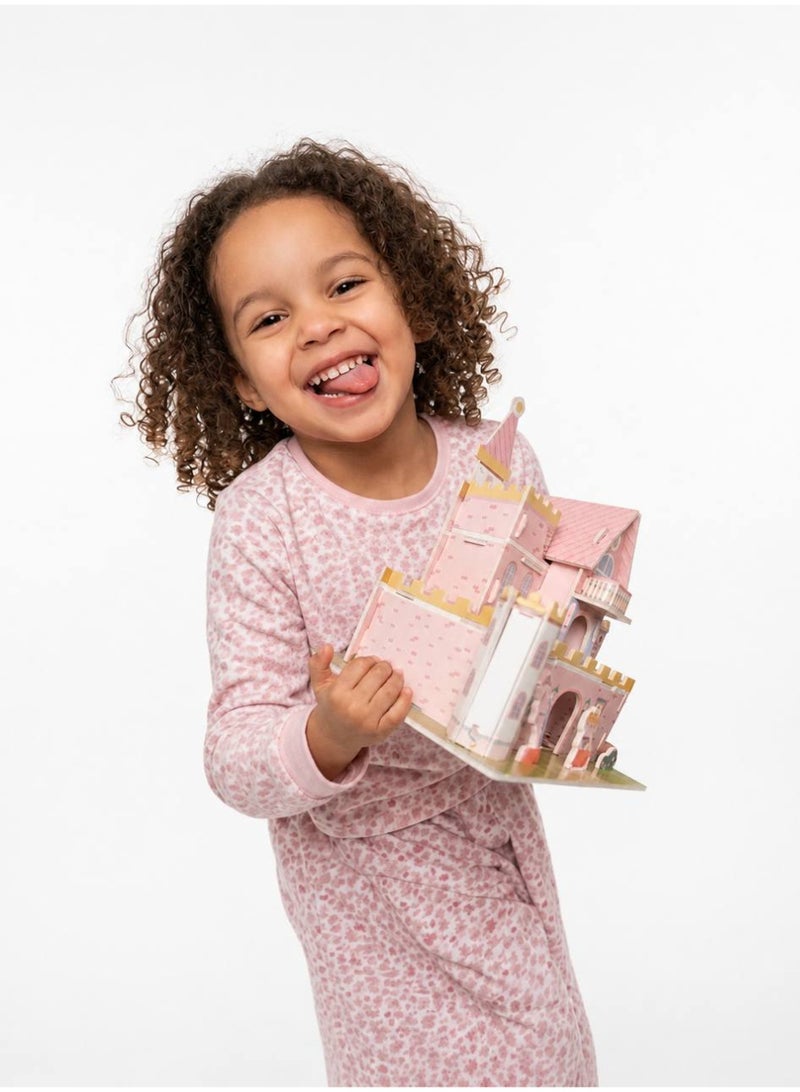 Aura Style 3D Princess Castle Puzzle For Girls, Educational DIY Building Craft Toy & Ideal Gift, Sturdy Pink Cardboard - Image 5