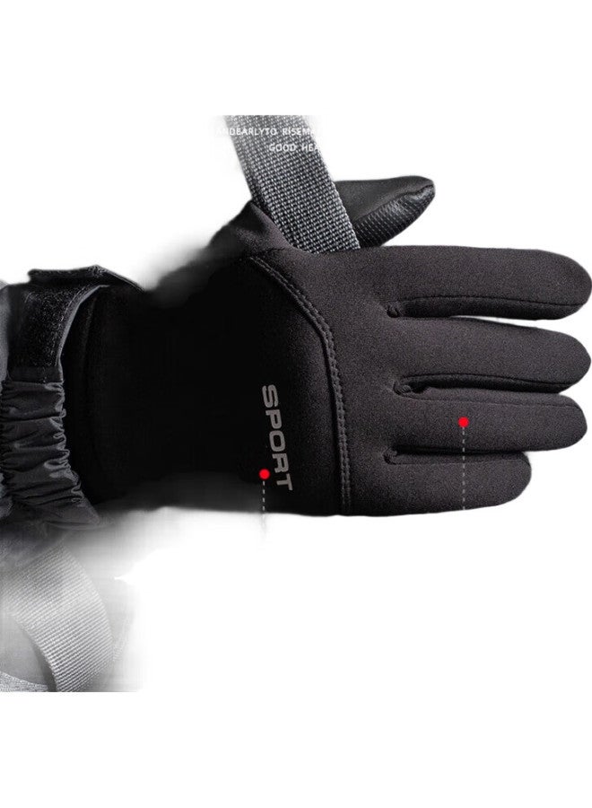 Pull Back Warrior Gloves For Men, Climbing And Mountaineering, Non-Slip, Wear-Resistant, Full-Finger Gloves, For Men And Women, Autumn And Winter, Cold-Proof, Warm, Cycling Equipment, Black, Xl - Image 3