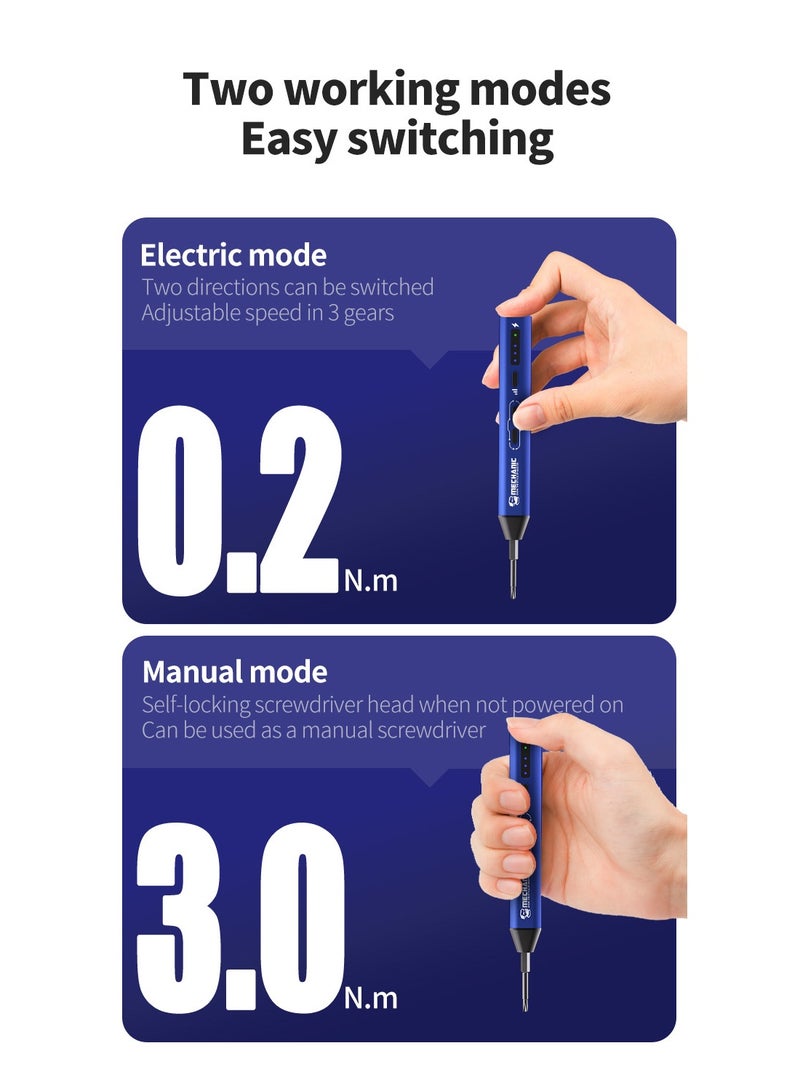 MECHANIC ES240 24-in-1 Electric Screwdriver Set LED Light Mobile Phone Disassembly & Repair Tools - Image 3