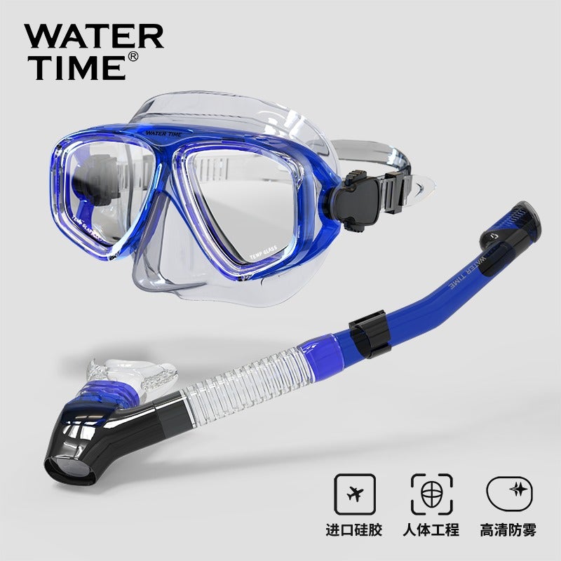 WATERTIME مجموعة الغوص الكاملة من ووترتايم مع أنبوب تنفس مضاد للإختناق للكبار - Image 1