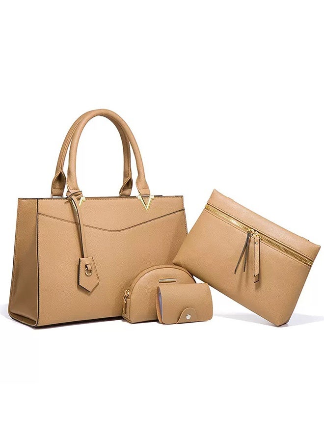 general New Fashion 4-Piece Set Large Capacity Tote and Crossbody Convertible Organizer Bag for Women - Image 2