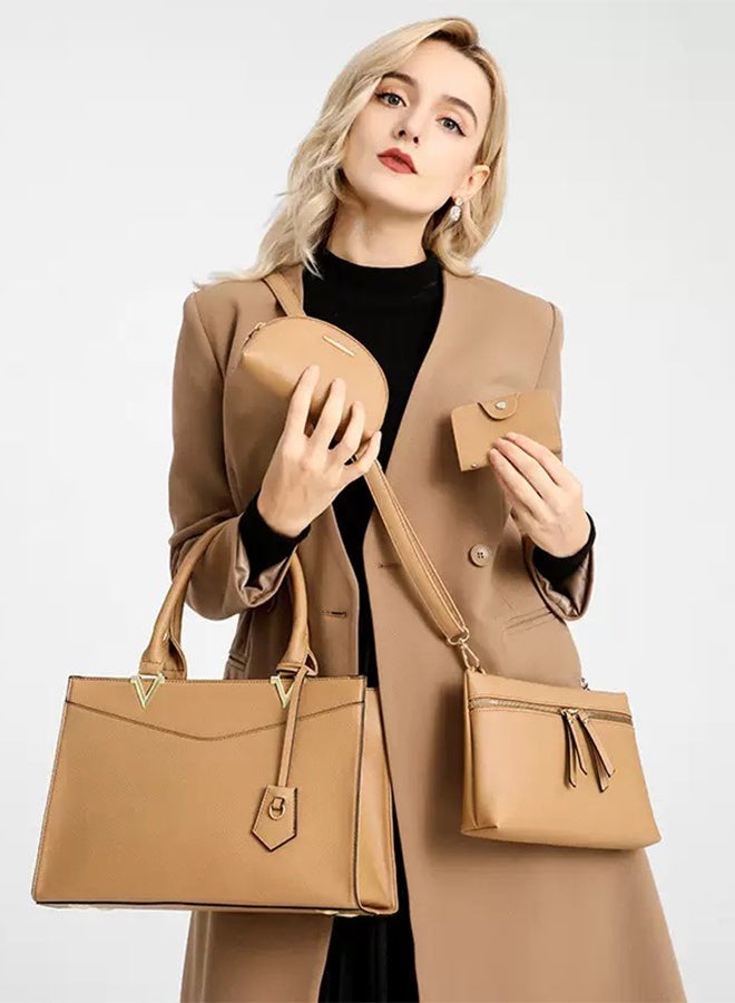 general New Fashion 4-Piece Set Large Capacity Tote and Crossbody Convertible Organizer Bag for Women - Image 1