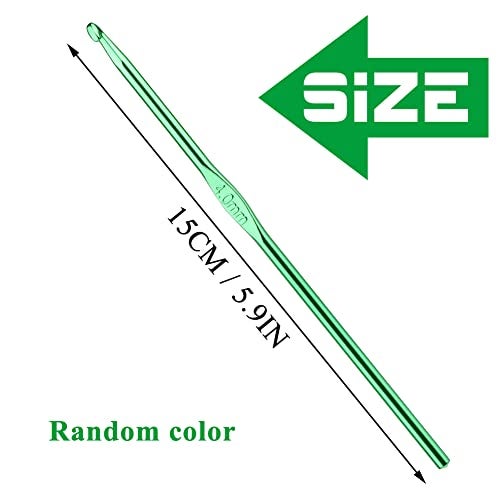 Iuuidu 4mm Aluminum Crochet Hook, Smooth Crochet Needles, Knitting Needles for Yarn Craft, Great Handmade DIY Present for Friends, Random Color - Image 2