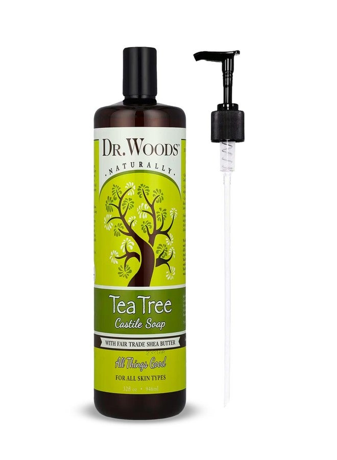 Dr. Woods Tea Tree Liquid Castile Soap with Pump - Castile Soap with Pure Tea Tree Oil, Body Wash for Men and Women, Organic Shea Butter, Natural Cleaner for Face, Hands, and Body - 32 Fl Oz - Image 1