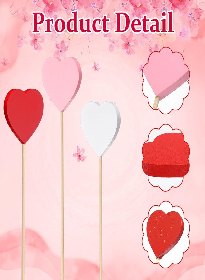 روموا مجموعة روموا المكونة من 6 قطع من أوتاد خشبية على شكل قلوب لتزيين الحدائق المنزلية في عيد الحب، مثالية لتزيين الحدائق المنزلية، والمناسبات الخاصة، وحفلات الزفاف، والذكرى السنوية. - Image 3