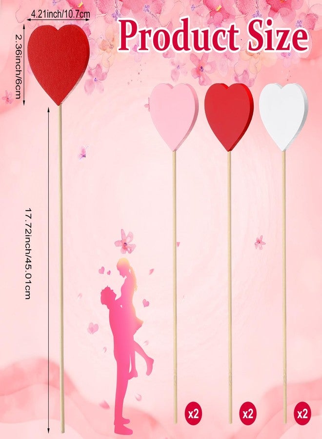 روموا مجموعة روموا المكونة من 6 قطع من أوتاد خشبية على شكل قلوب لتزيين الحدائق المنزلية في عيد الحب، مثالية لتزيين الحدائق المنزلية، والمناسبات الخاصة، وحفلات الزفاف، والذكرى السنوية. - Image 2