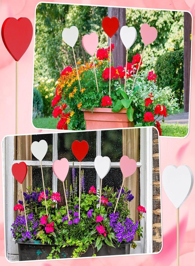 روموا مجموعة روموا المكونة من 6 قطع من أوتاد خشبية على شكل قلوب لتزيين الحدائق المنزلية في عيد الحب، مثالية لتزيين الحدائق المنزلية، والمناسبات الخاصة، وحفلات الزفاف، والذكرى السنوية. - Image 5