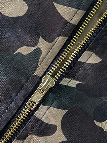 Sexycherry Faddish Military Casual Camouflage Lightweight Thin Short Jacket Coat For Women,Camouflage,Medium - Image 5